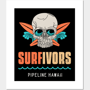 Surfivors Pipeline Hawaii Posters and Art